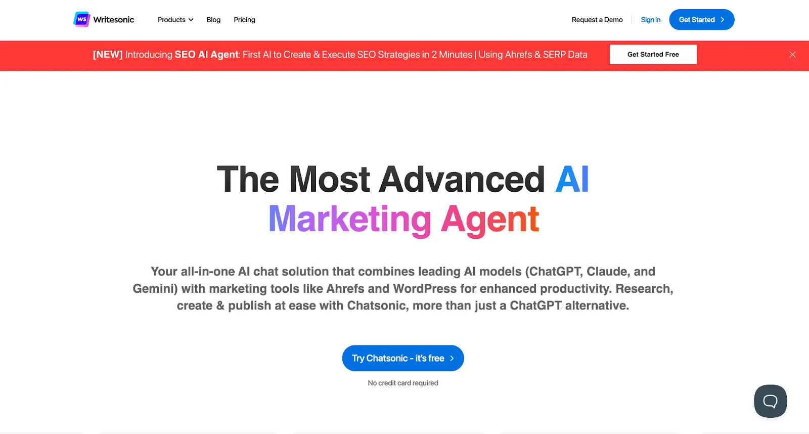 Writesonic home page