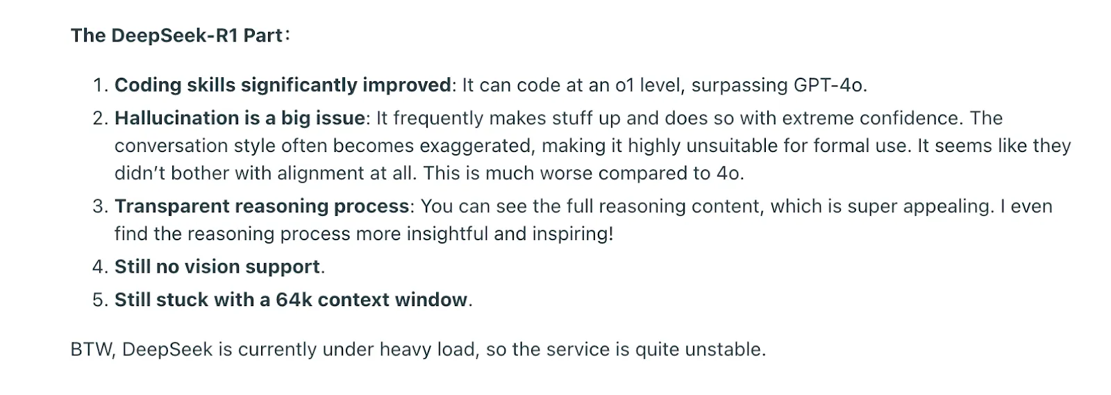 Some common issues users face with DeepSeek-R1