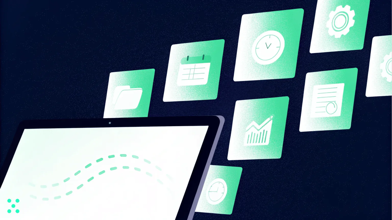 infographic with different screens