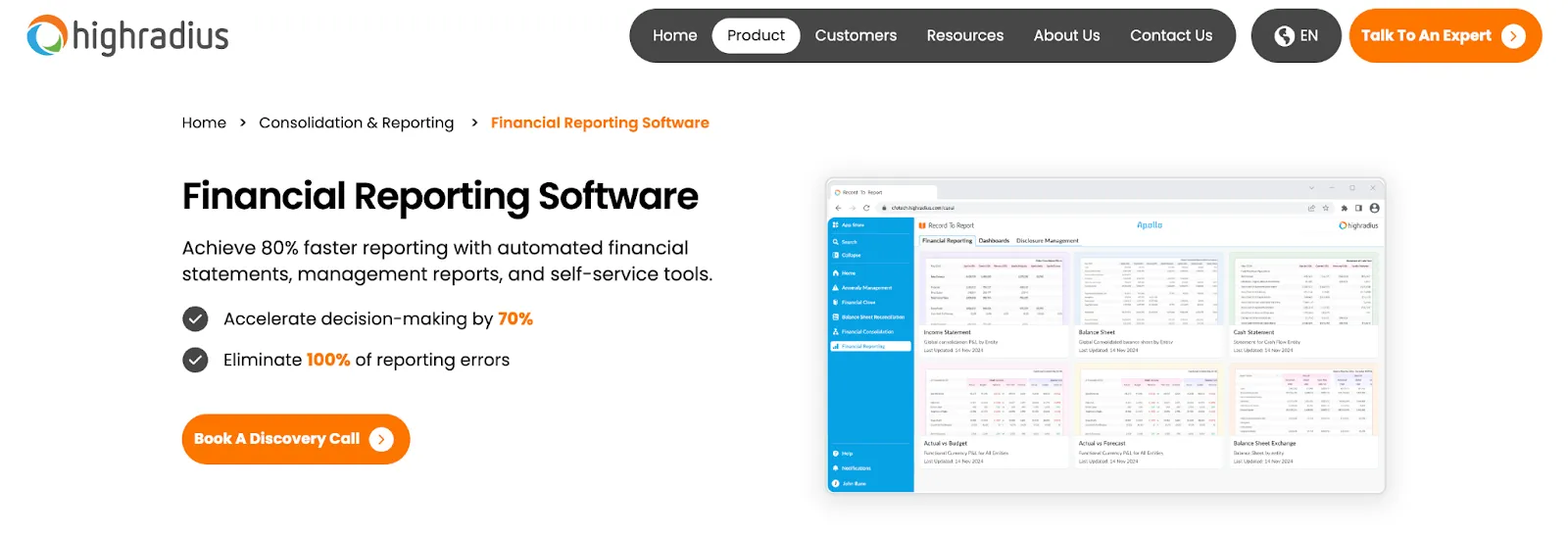 Highradius standout feature