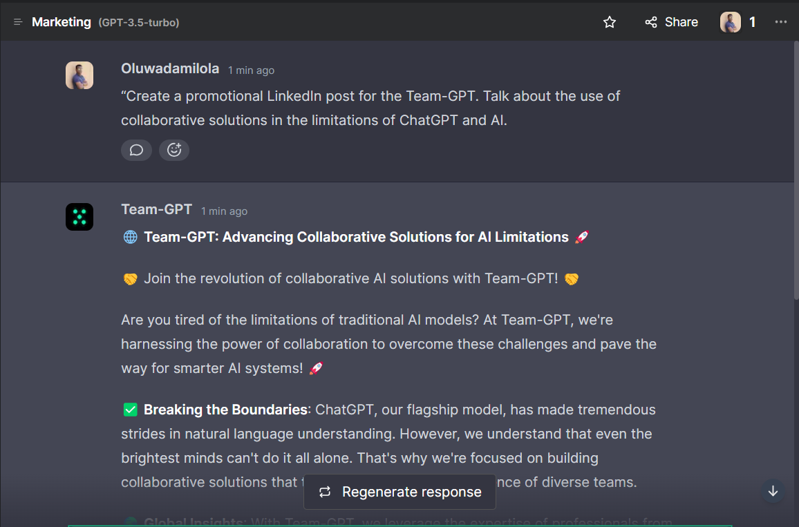 linkedin marketing command for chatgpt