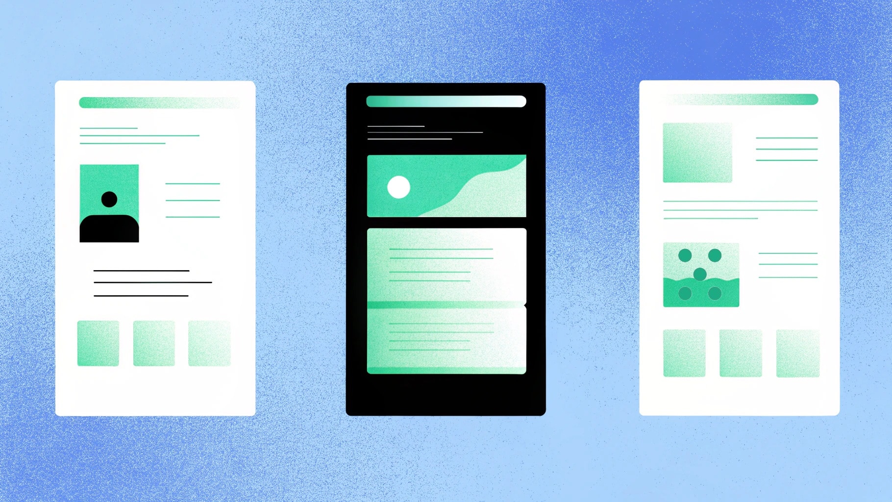 illustration of a few mobile screens