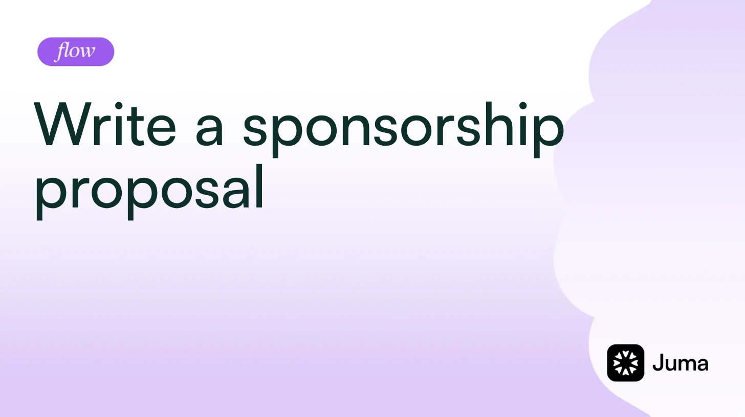 Write a sponsorship proposal