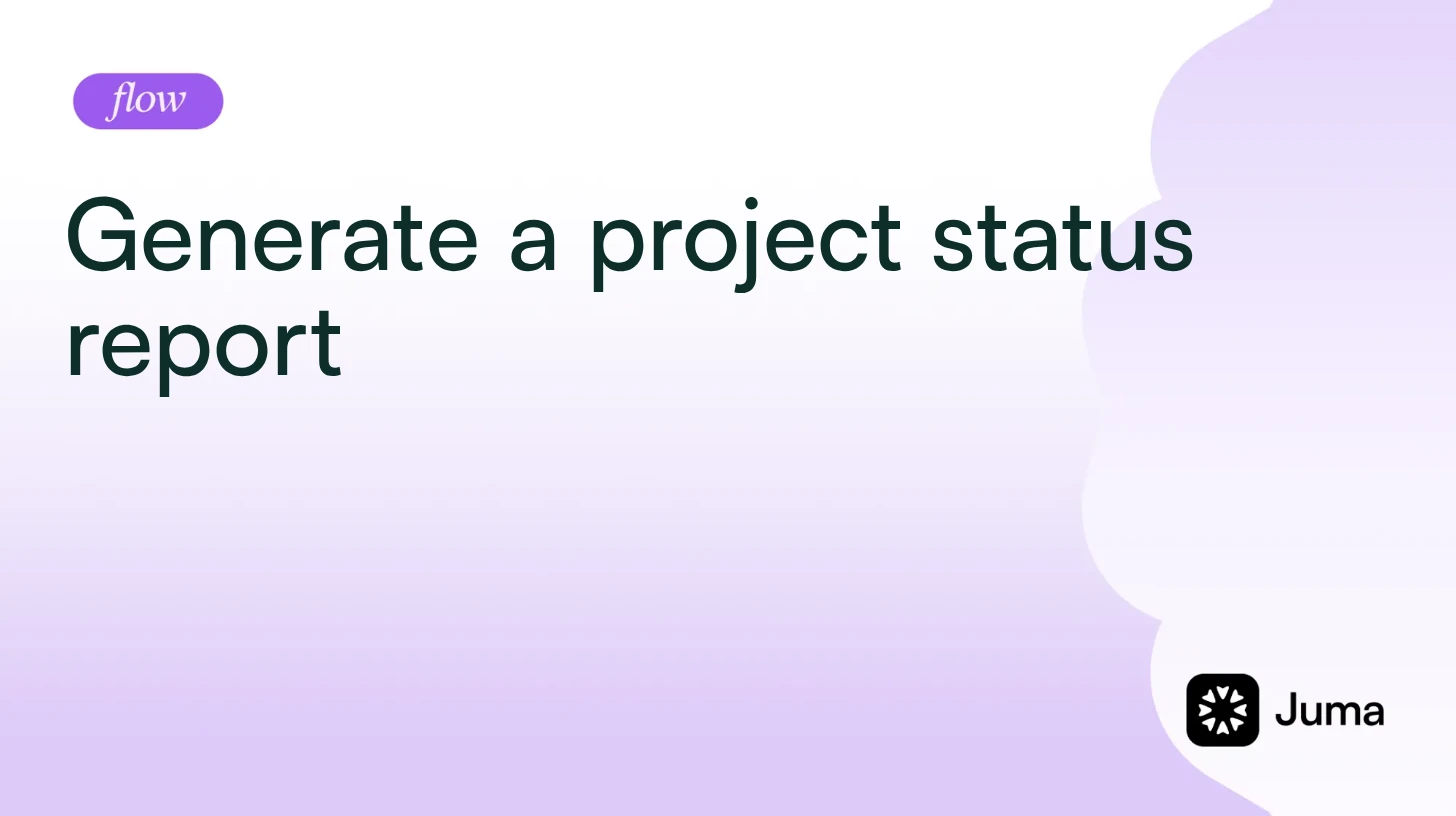 Generate a project status report