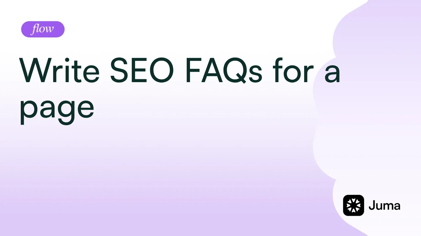 Write SEO FAQs for a page