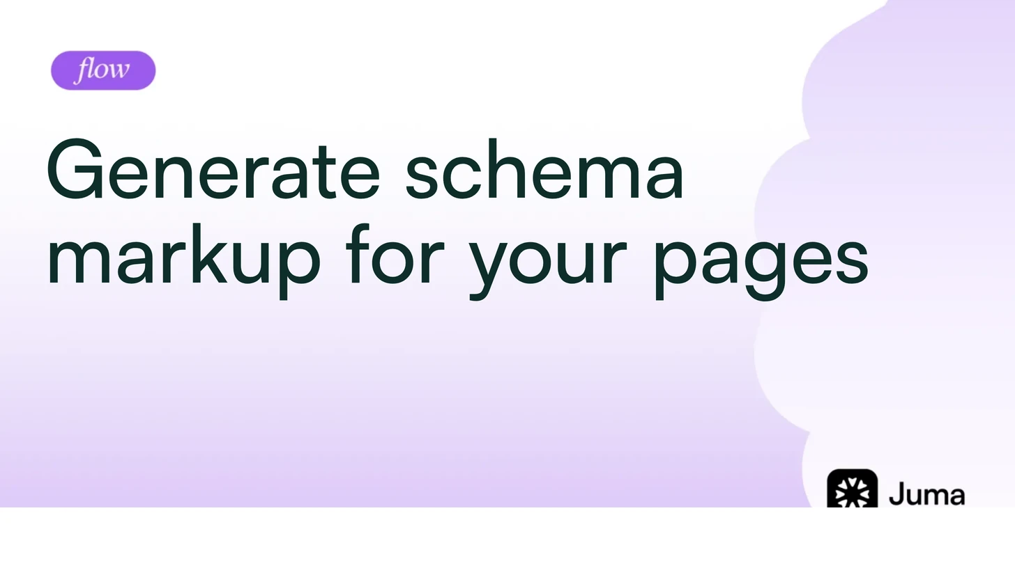 Schema markup flow