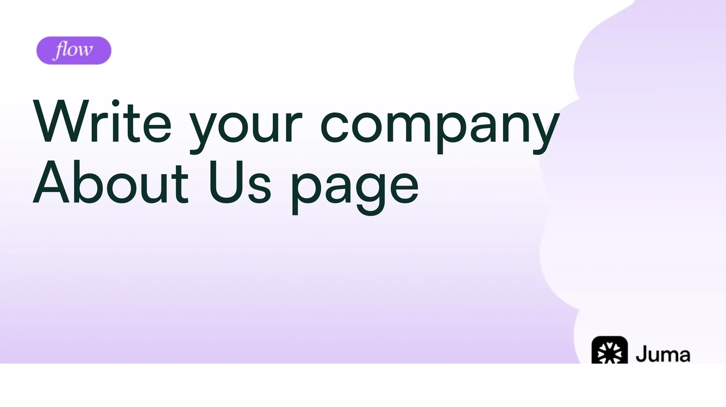 Write your company About Us page