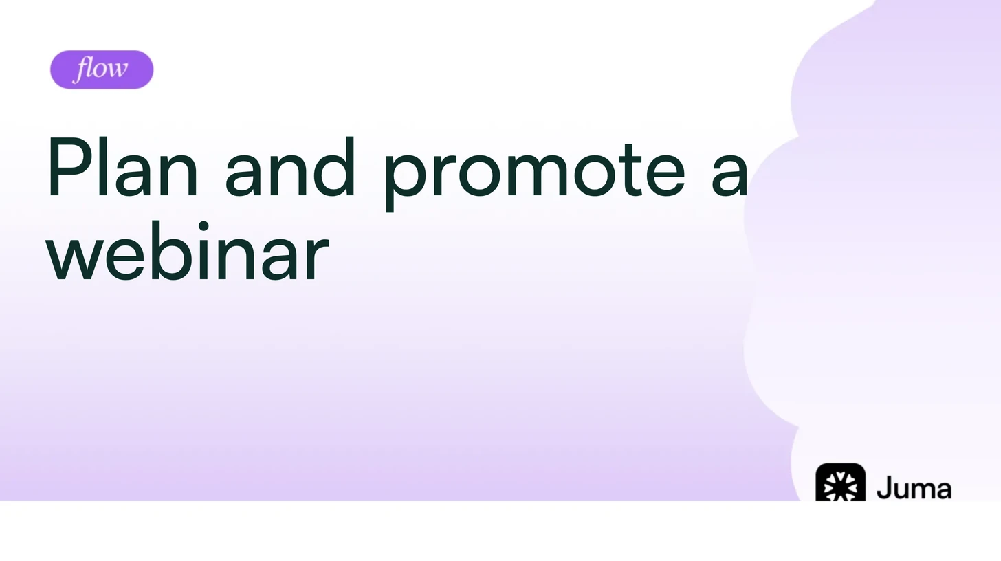 Plan and promote a webinar