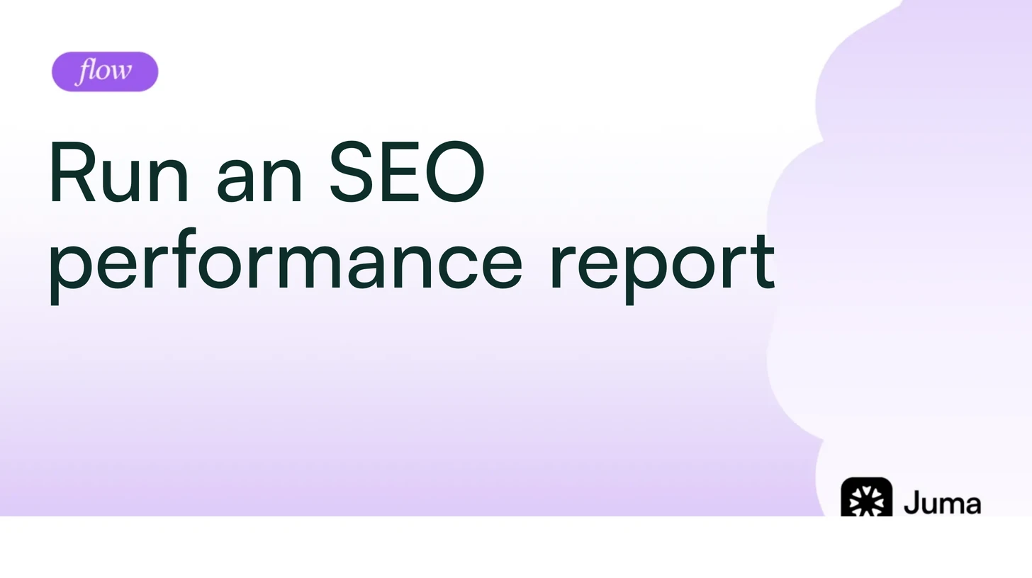 Run an SEO performance report