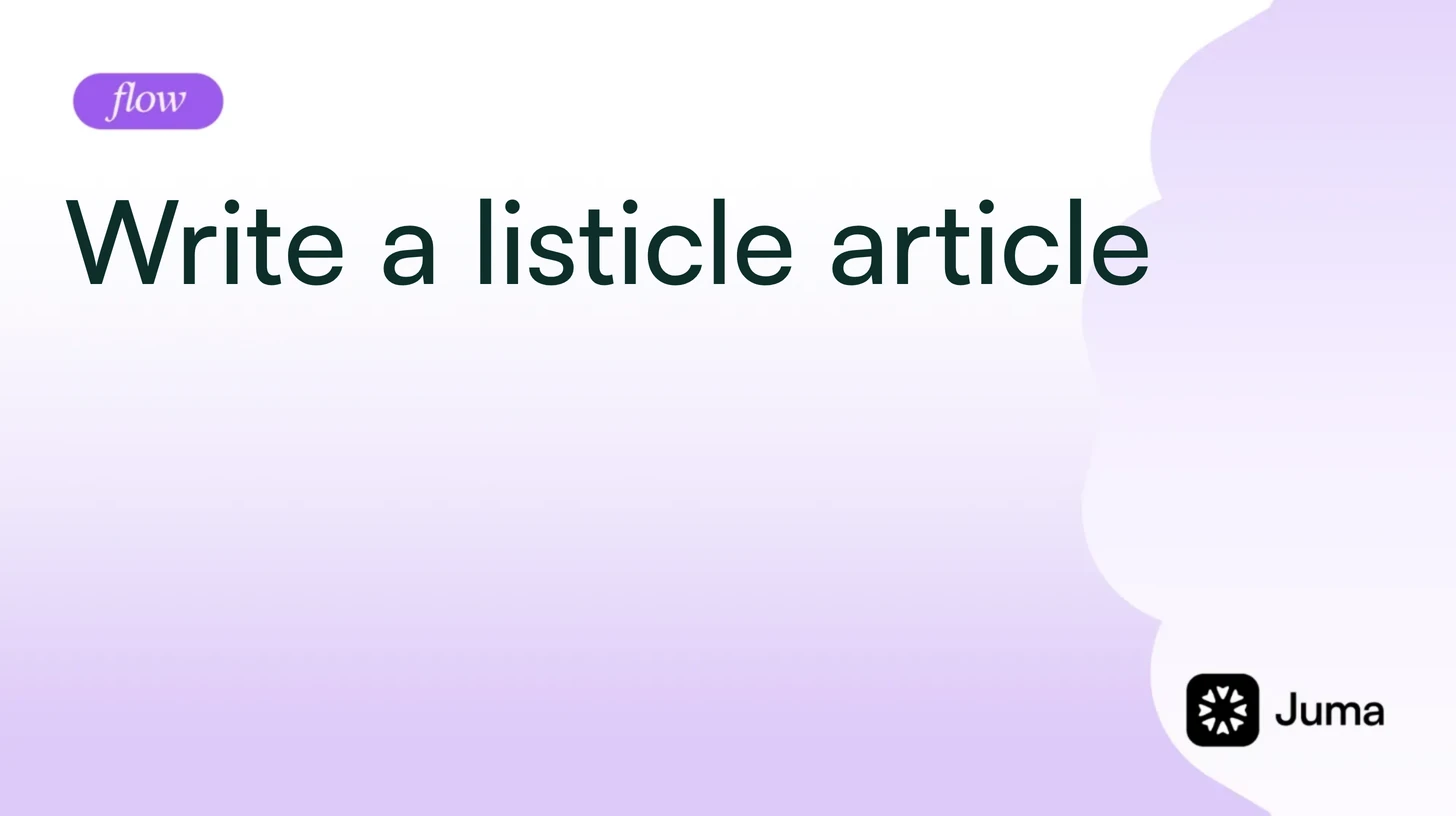 Write a listicle article