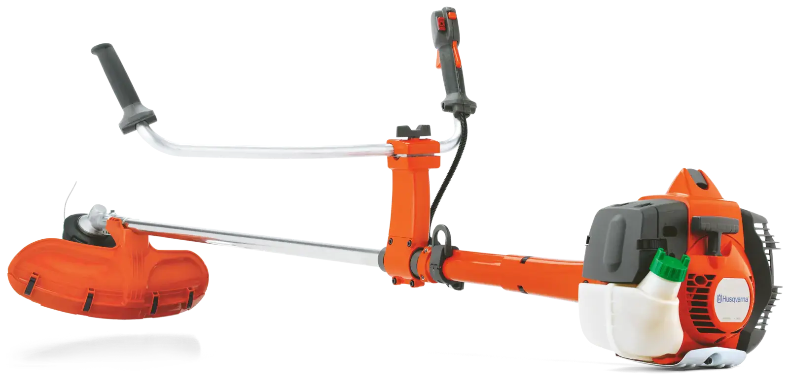 Husqvarna 535RXT Freischneider, orange, mit zwei Griffen und Trimmerkopf, für den professionellen Einsatz in der Gartenarbeit.