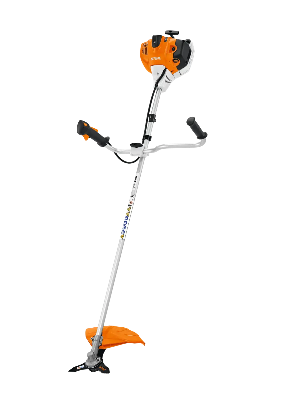 STIHL FS 240 Freischneider, ein leistungsstarkes Gartengerät für effiziente Rasen- und Grünflächenpflege, mit ergonomischem Griff und robustem Design.