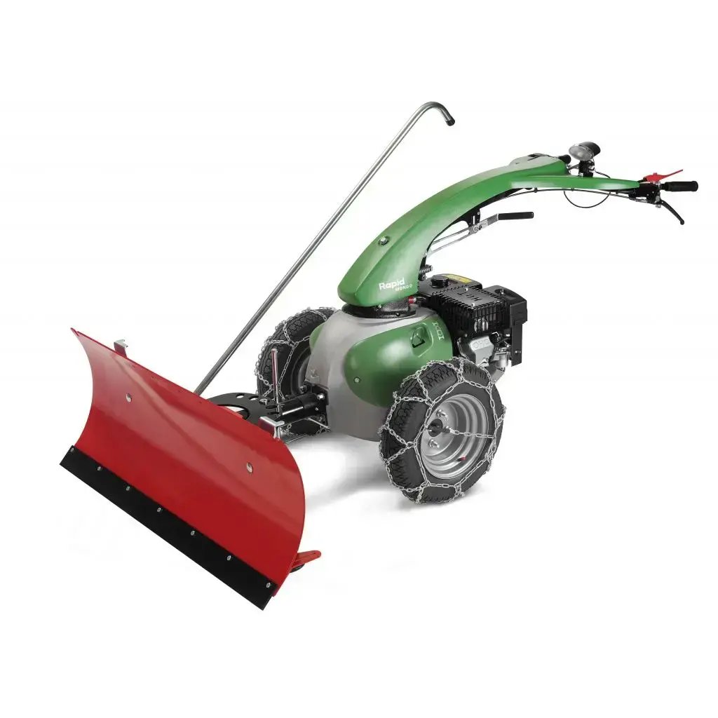 Bild eines Rapid MONDO M091 Benzingeräte mit Schneepflug, ideal für Winterdienst und Gartenarbeit.