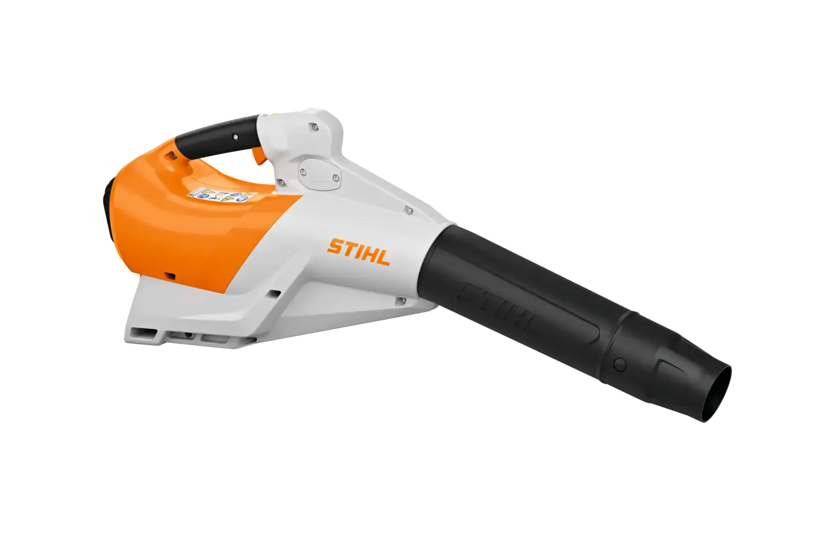 Stihl BGA250 Akkugeräte Laubbläser. Leichter und handlicher Akku-Laubbläser für den privaten Gebrauch, orange und weiß.