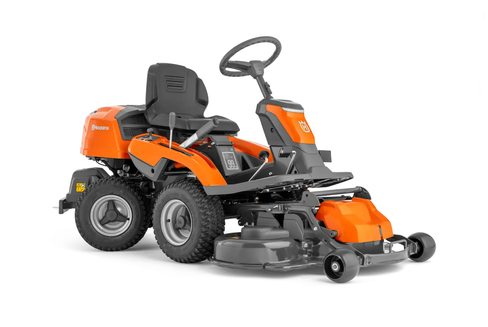 Husqvarna R214TS Rider Benzingeräte: Aufsitzmäher für effiziente Gartenarbeit. Komfortabler Sitz, Lenkrad und robustes Mähwerk.