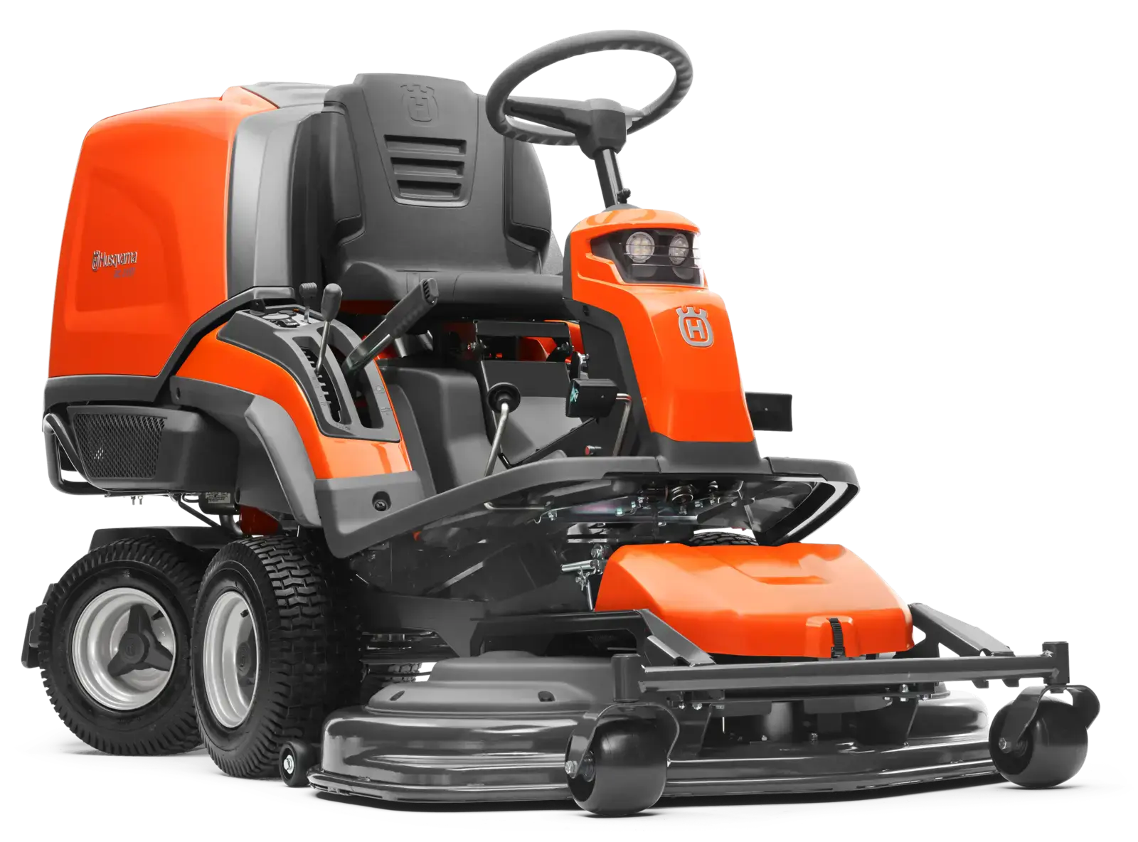 Husqvarna RC318T Benzingeräte: Leistungsstarker Rider für effiziente Rasenpflege, gut sichtbar und leicht bedienbar.