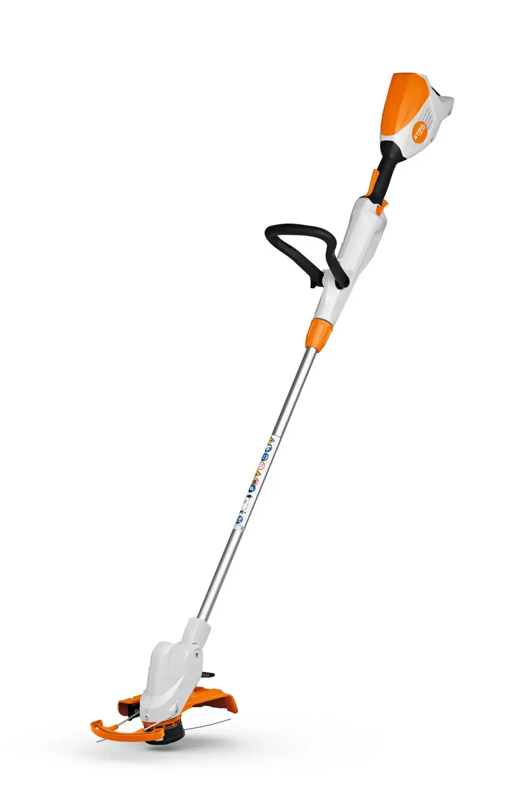 STIHL FSA 50 Akku-Rasentrimmer, ein leichtes und wendiges Gartengerät in Weiß und Orange für die Rasenpflege.