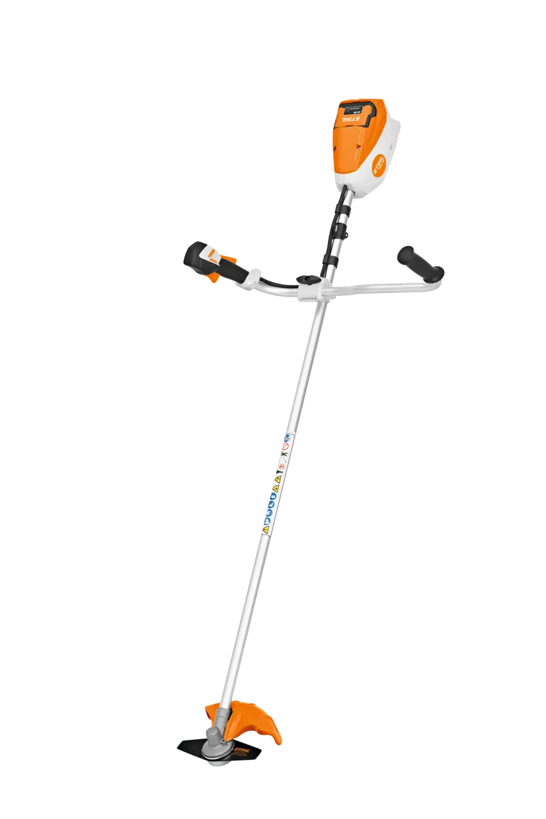 STIHL FSA 80 Akku-Motorsense, orange-weiß, mit Bedienelementen und Schneidkopf, für Rasentrimm- und Ausputzarbeiten. Kabellos und leise.