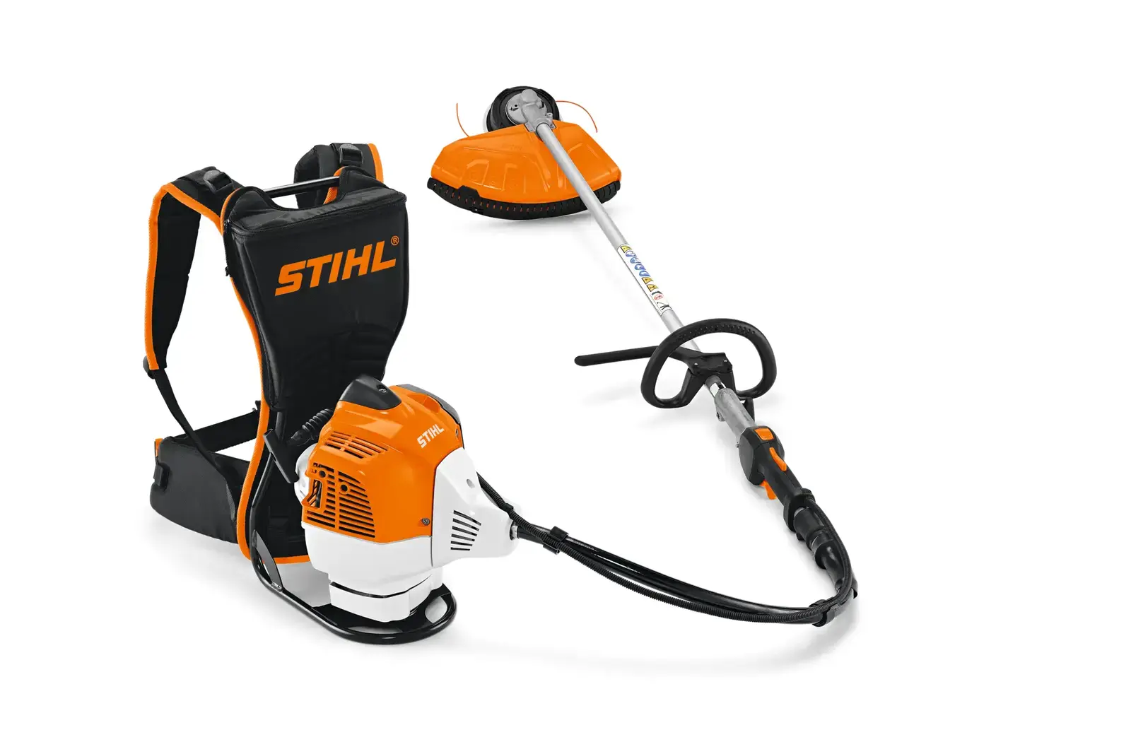 STIHL FR 460 TC-EFM Freischneider mit Rucksackmotor, orange und schwarz, für komfortables und effizientes Arbeiten im Garten.