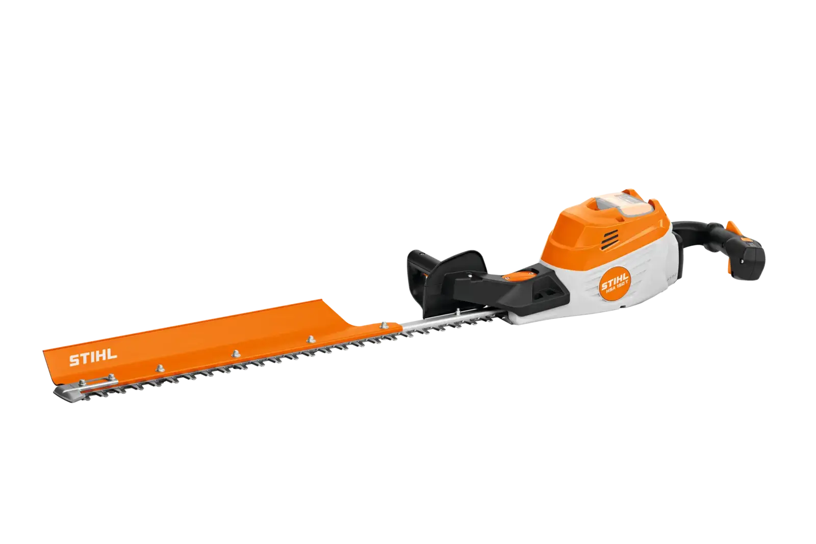 Stihl HSA150R Akkugeräte Heckenschere für präzise Gartenarbeit, akkubetrieben, orange und weiß.