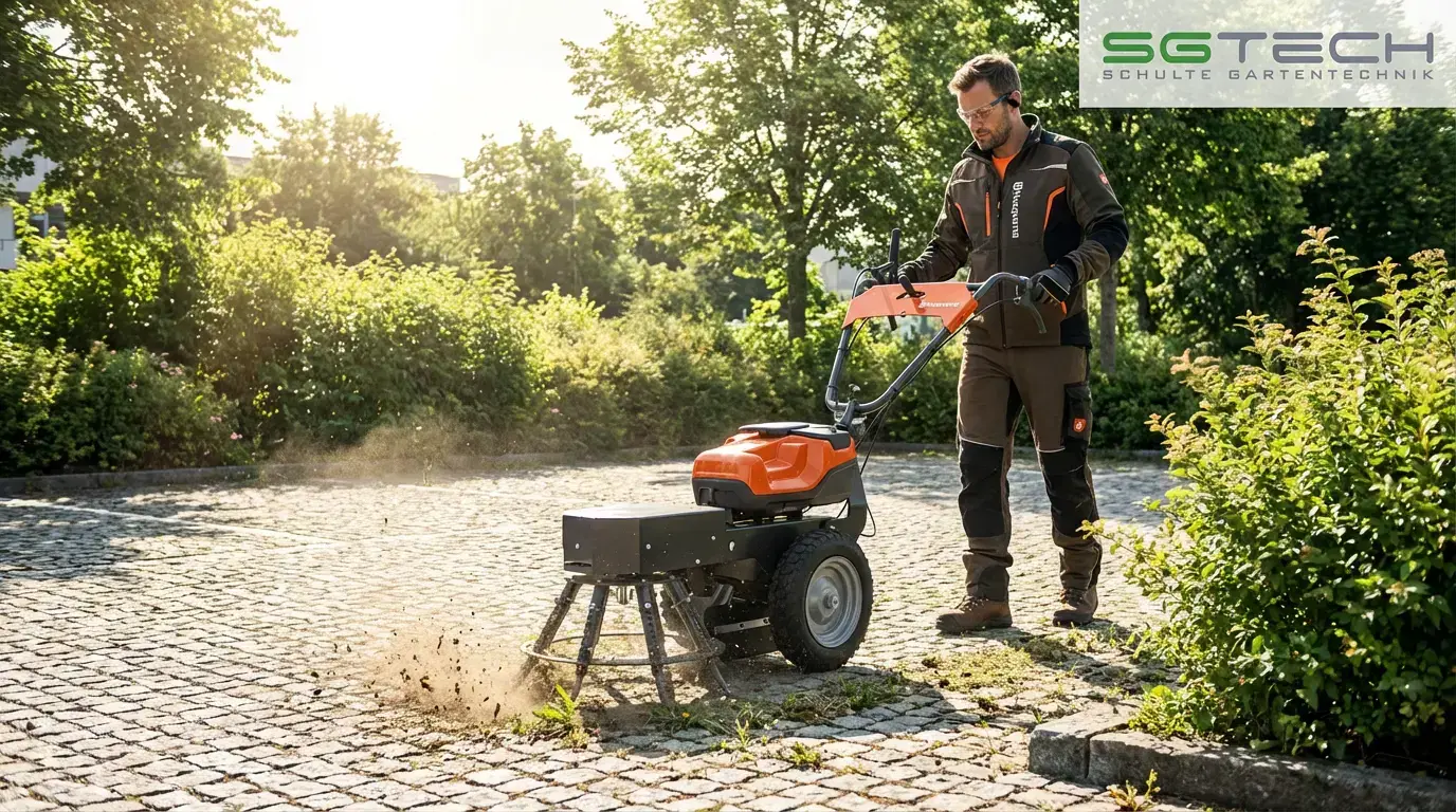 Unkraut zwischen Pflastersteinen entfernen - SGTech Wien