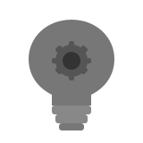 SGTech Wissen Showroom Icon - graue Glühlampe