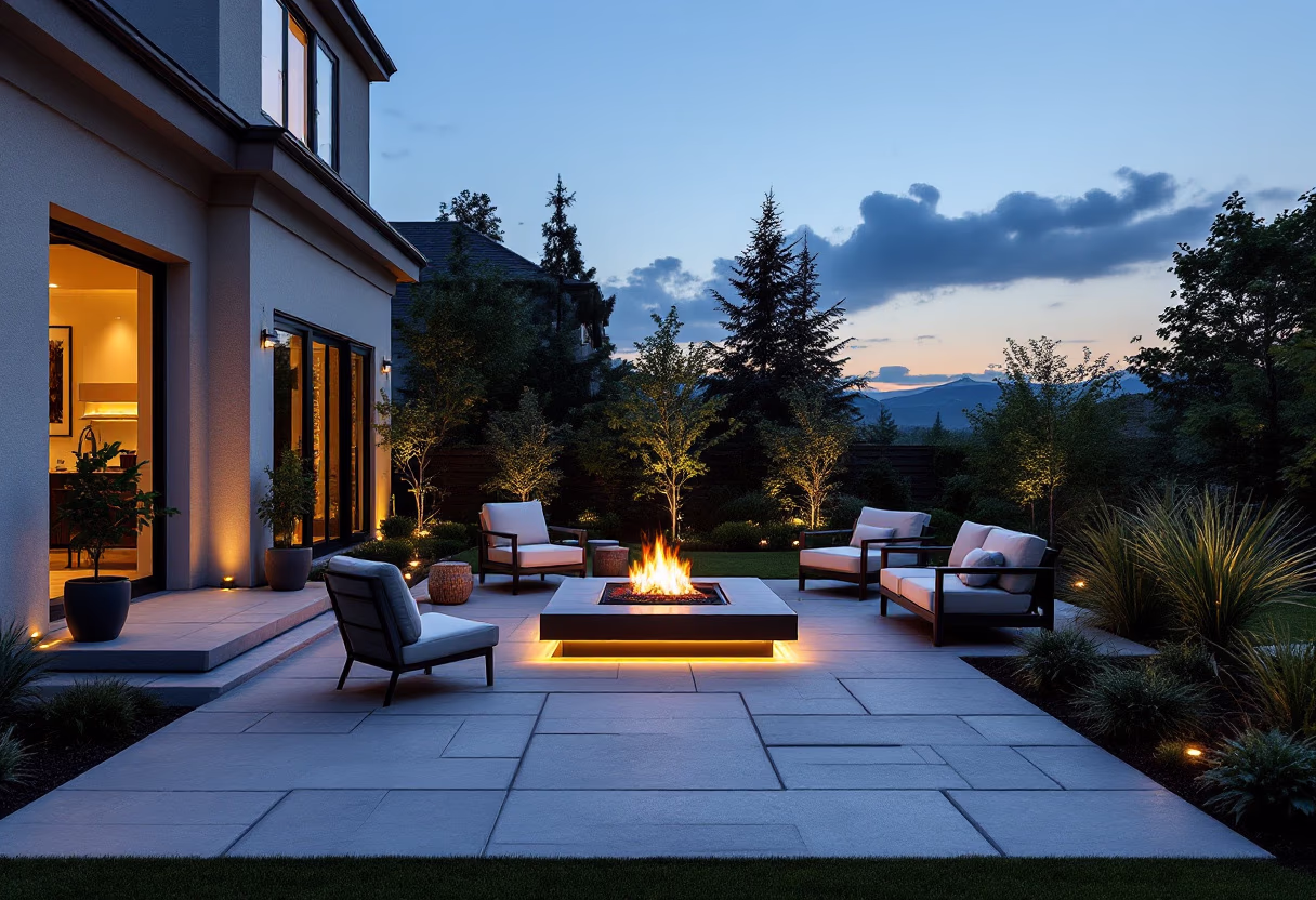 image of a completed backyard project for a landscaping service