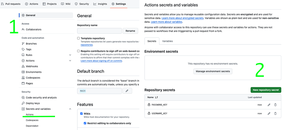 GitHub secrets
