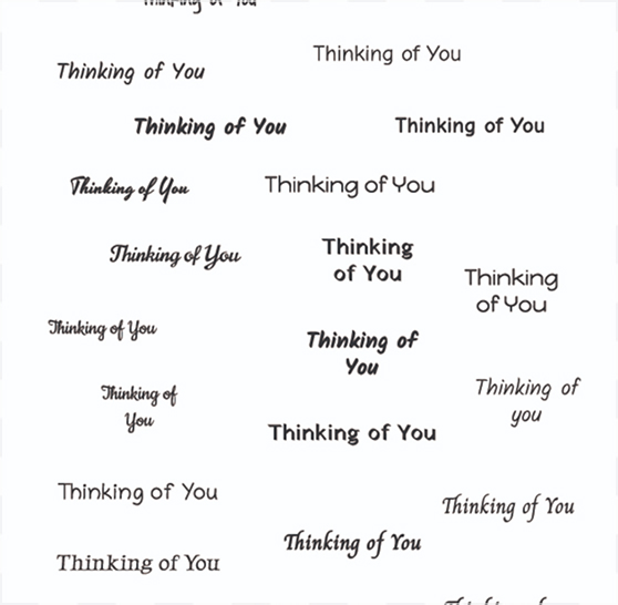 A list of same small sentences with different fonts