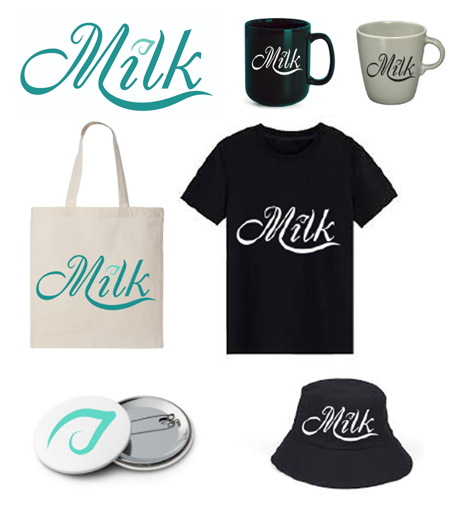 Entire MILK Clothing Store Rebrand Mockups