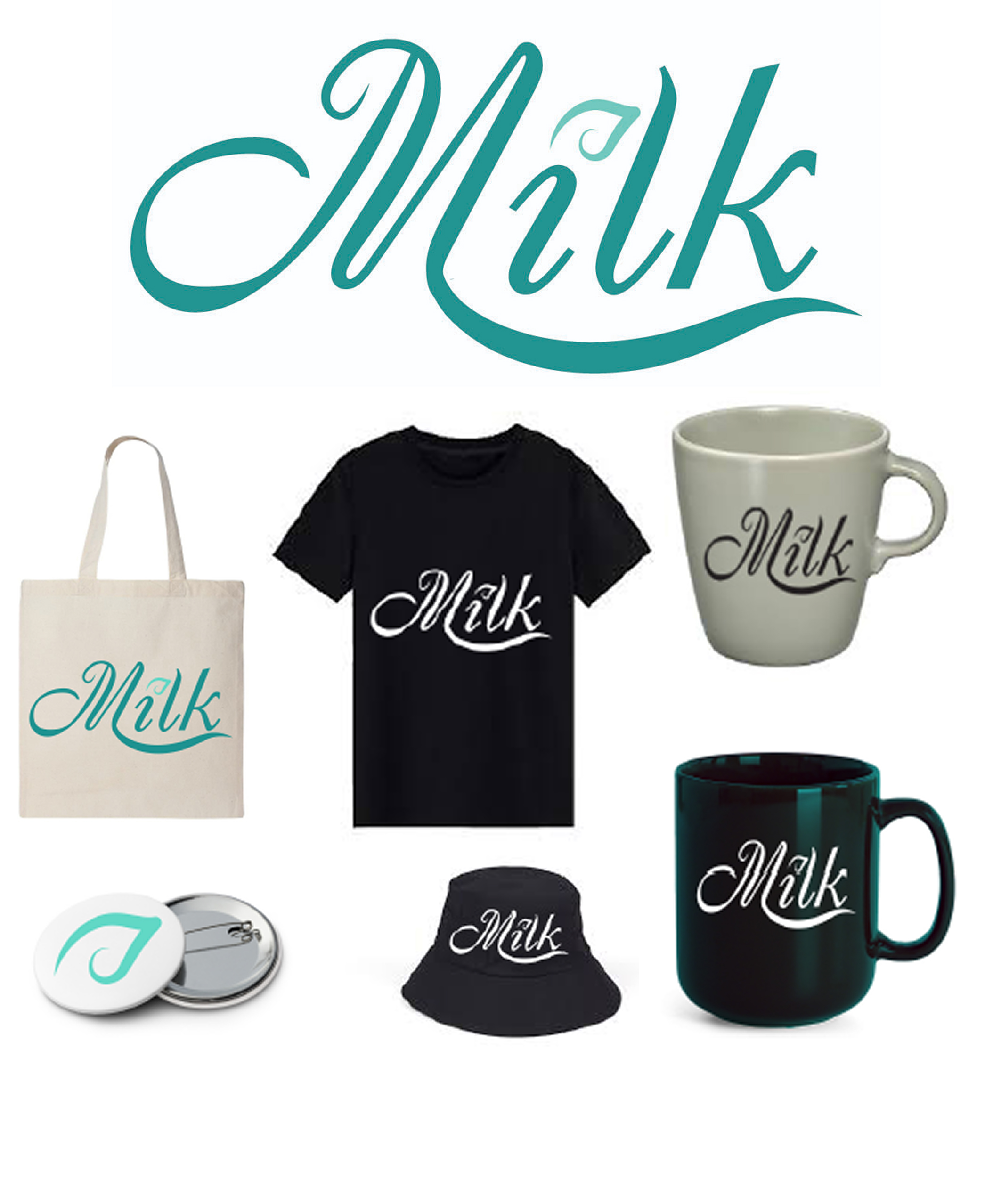Entire MILK Clothing Store Rebrand Mockups