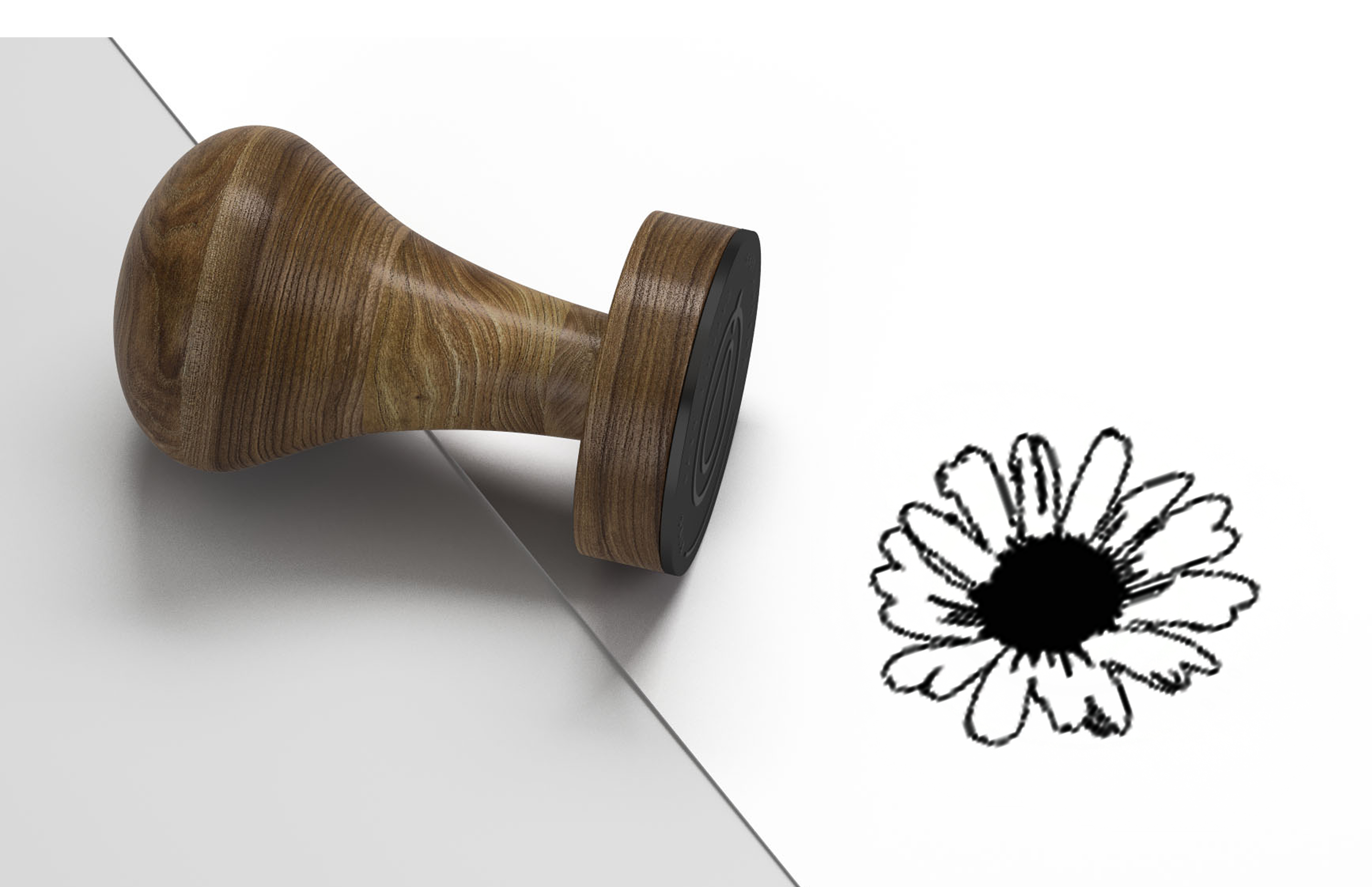 A mockup of a finished dementia flower stamp