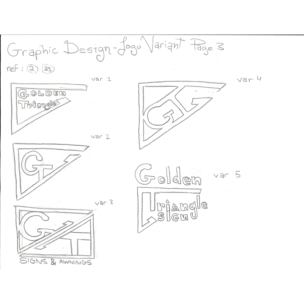 image of initial sketches for gtsigns rebranding