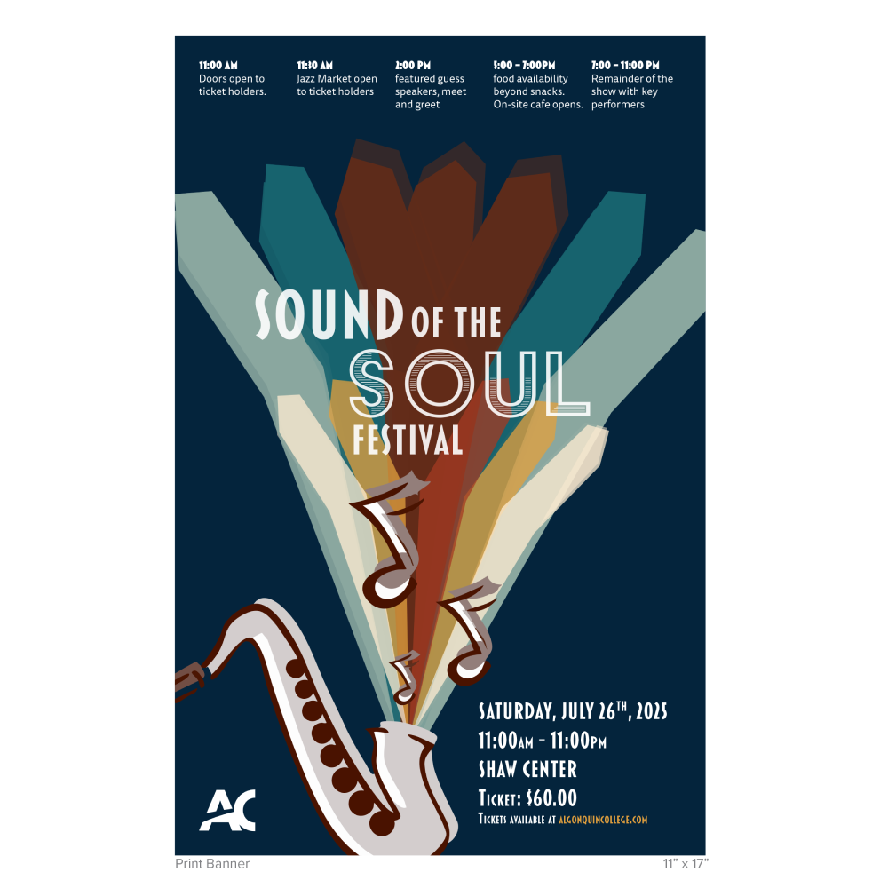 showcase of final artwork for sound of the soul festival tabloid poster