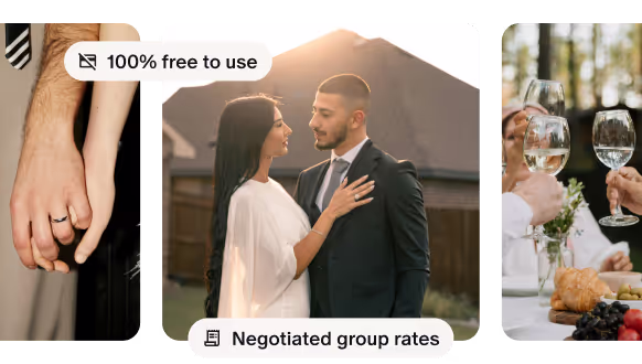 A man and woman are shown on a website with the words 100% free to use.