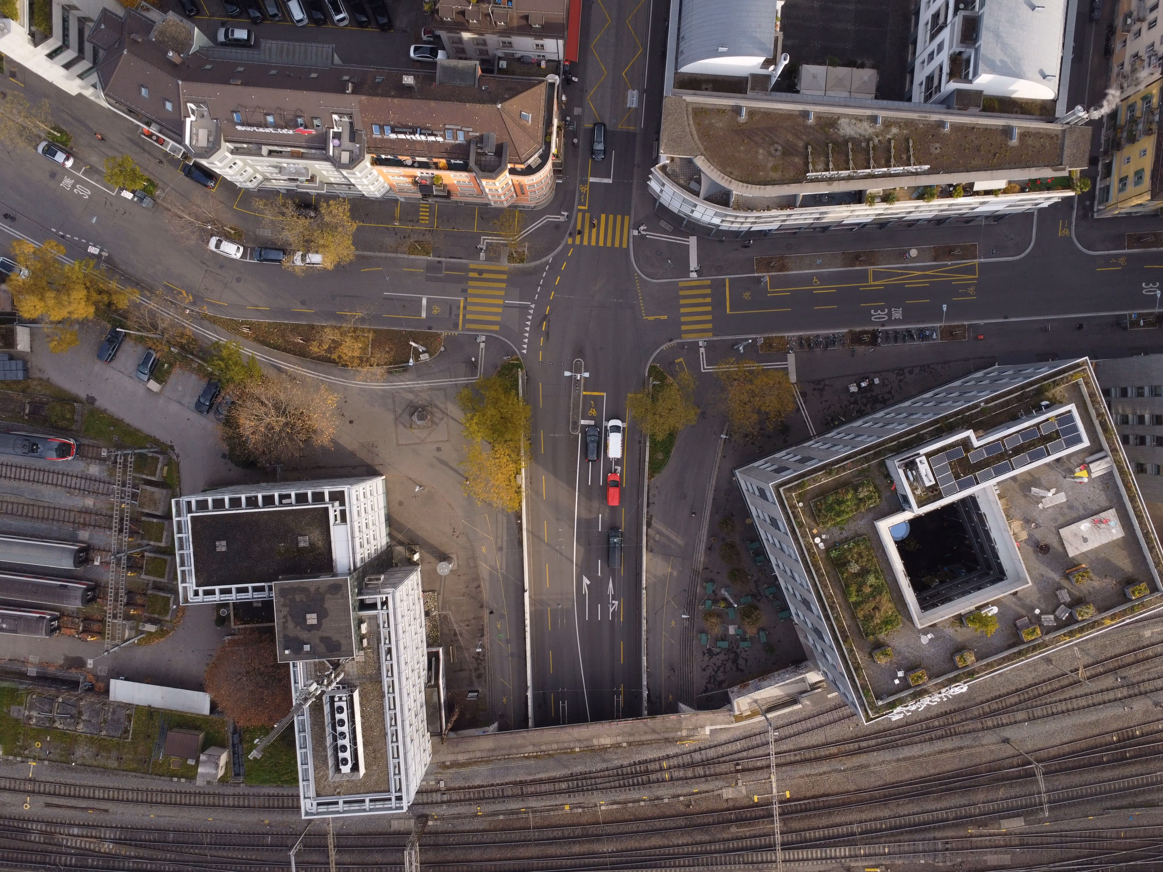 Drohnenaufnahme Zürich Urbanes Gebiet
