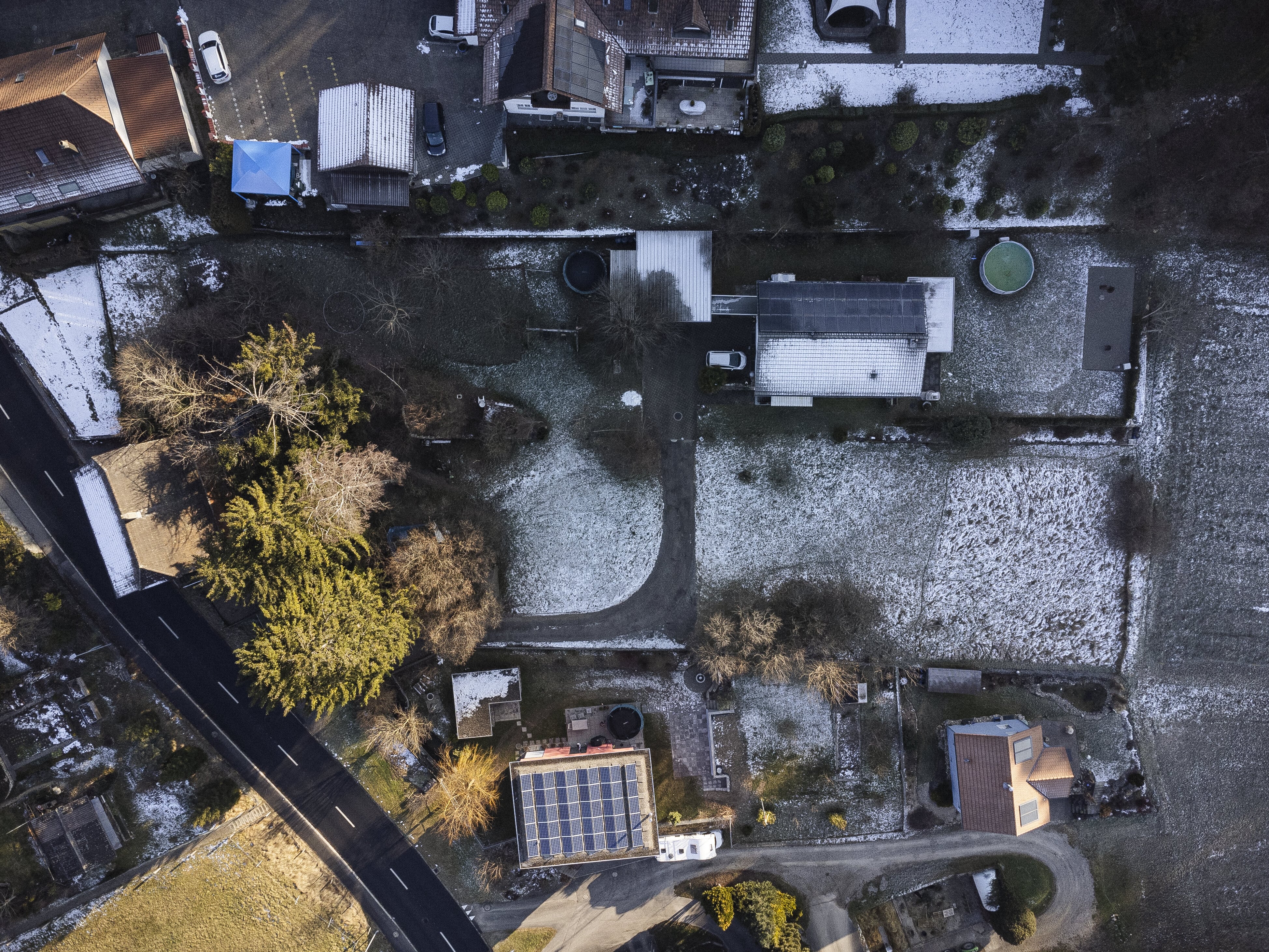 Drohnenaufnahme des Grundstücks in Arch