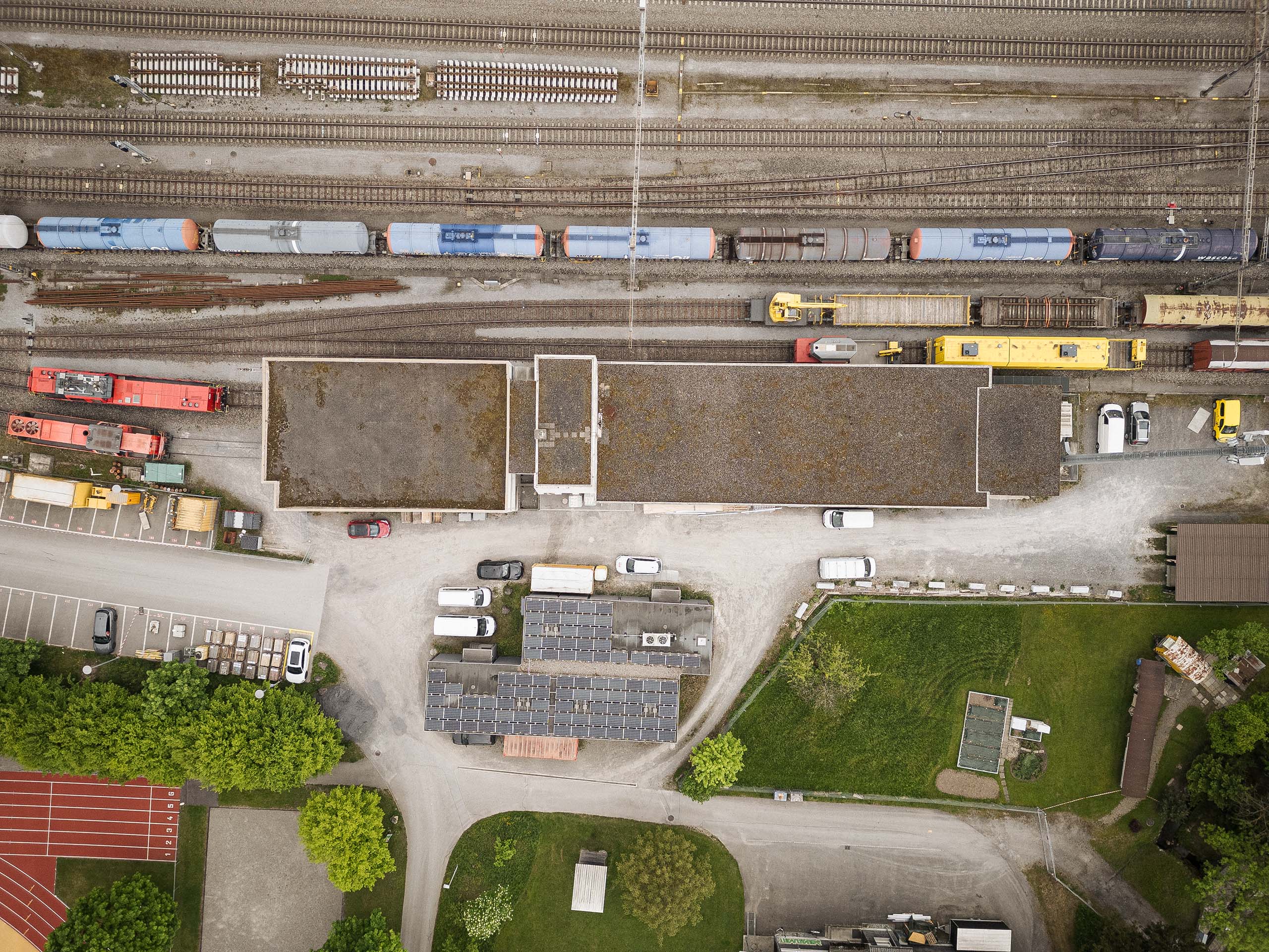 Drohnenaufnahme Bahnhof Rotkreuz