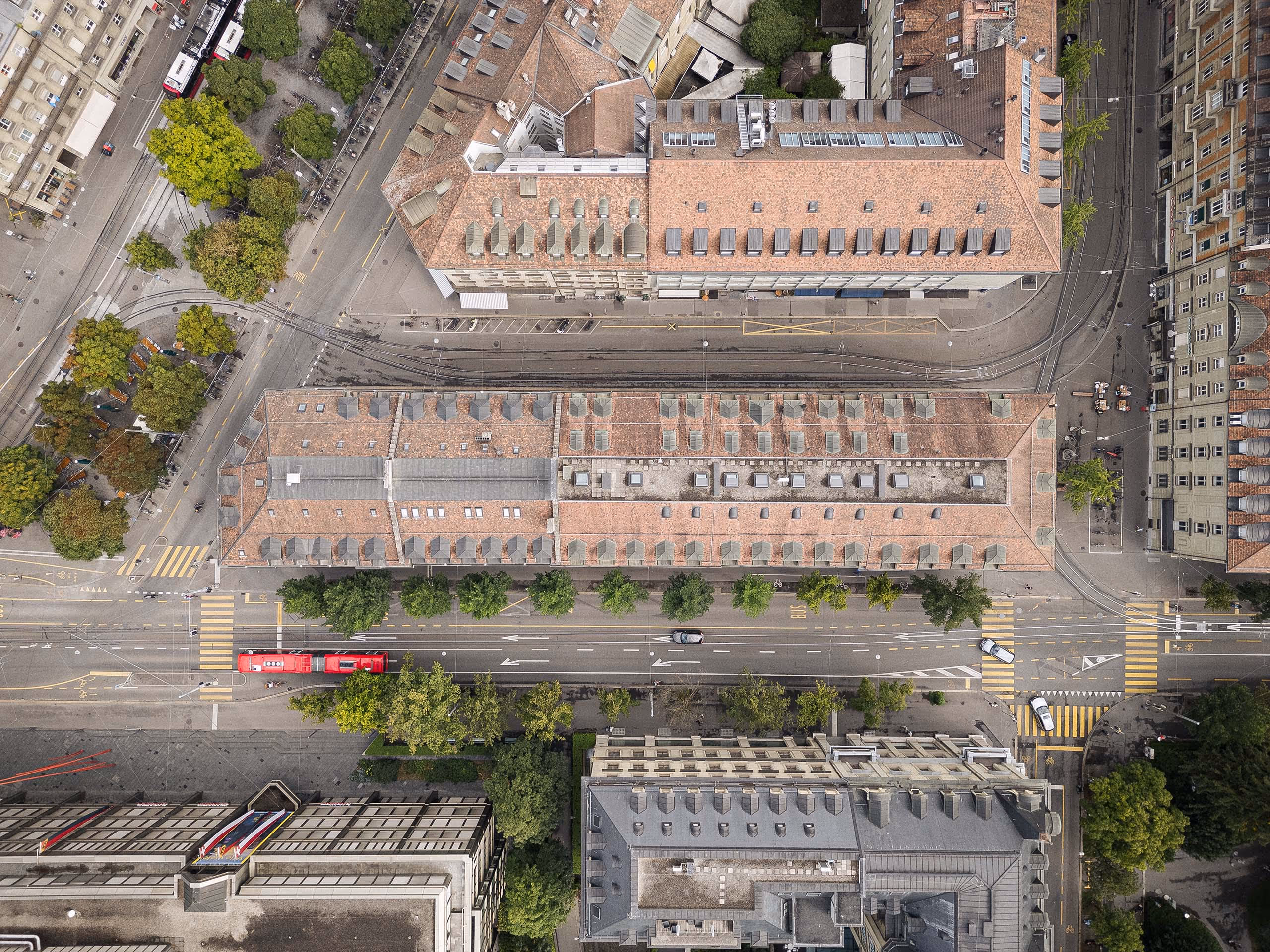 Drohnenaufnahme des Projekts an der Bundesgasse