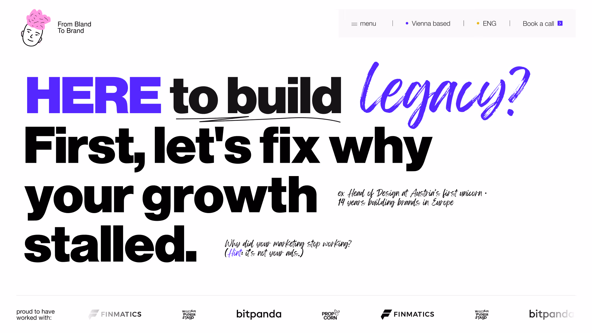 From Bland to Brand Homepage Hero Section