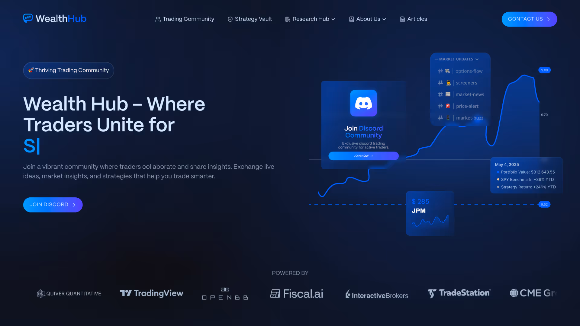 Wealth Hub Homepage Hero Section