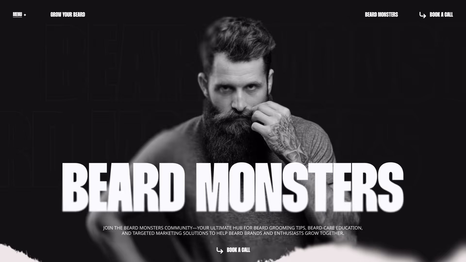 Beard Monsters Homepage Hero Section