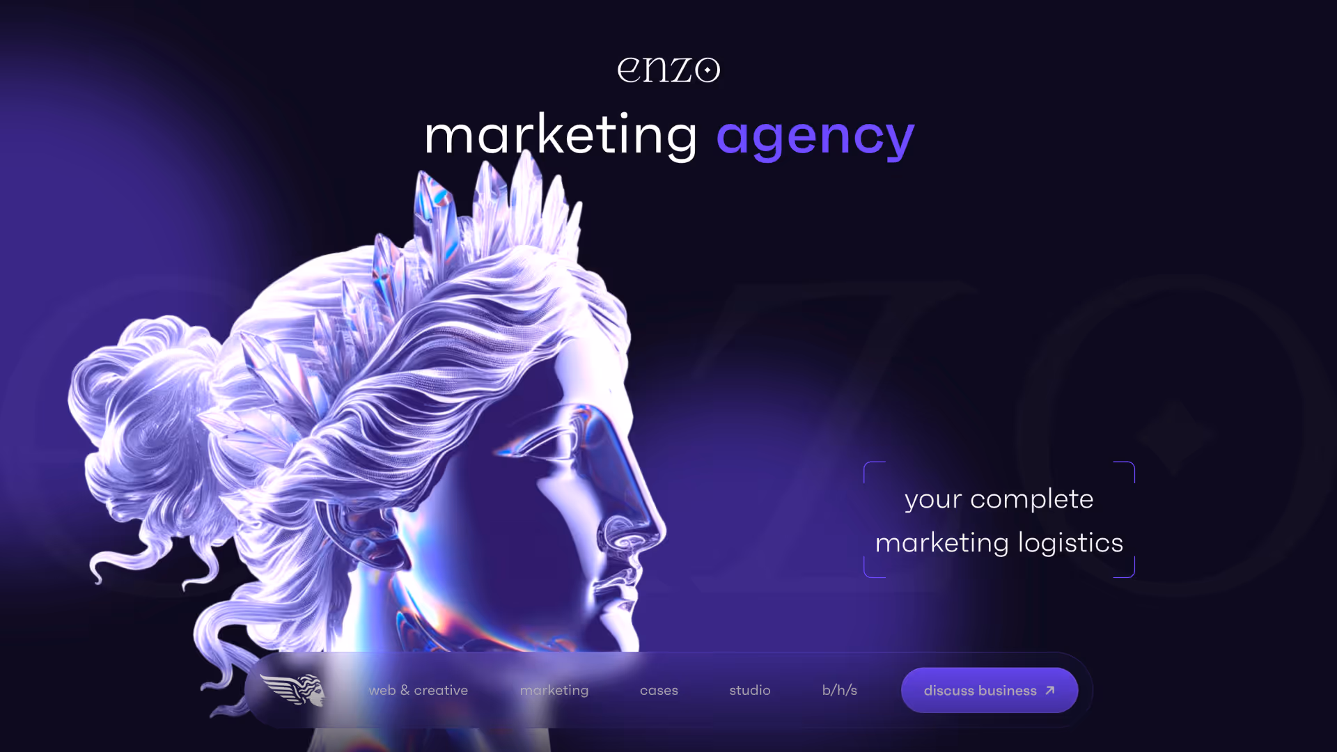 Enzo Homepage Hero Section