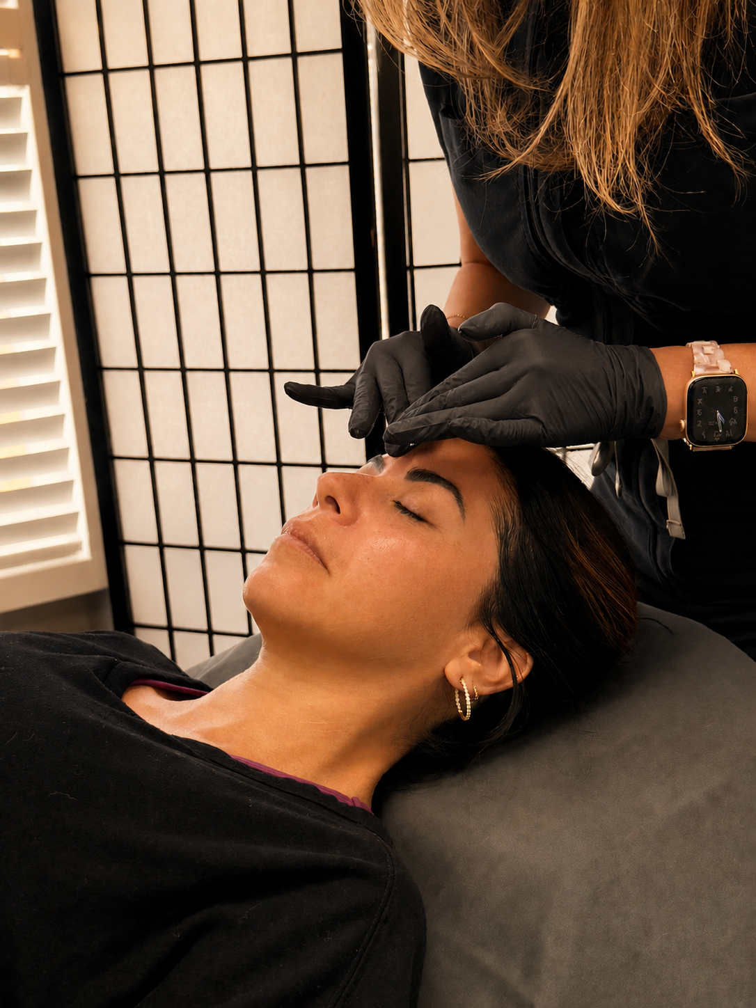 Woman getting facial