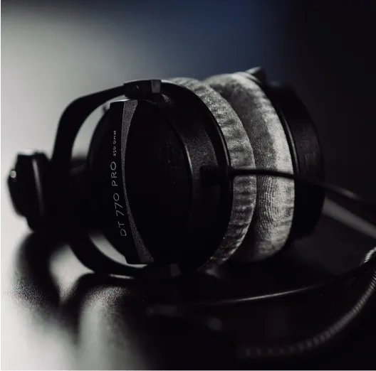 A pair of DJ headphones