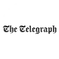 The Telegraph newspaper name in black Old English font on white background.