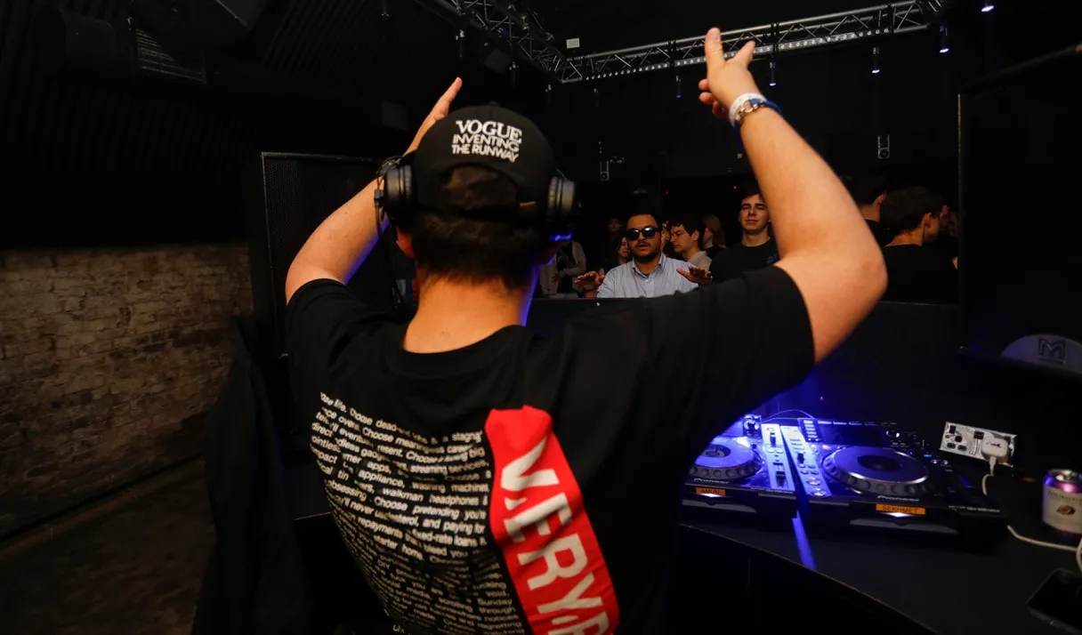 A still from a promotional video shot for a DJ at London Sound Academy
