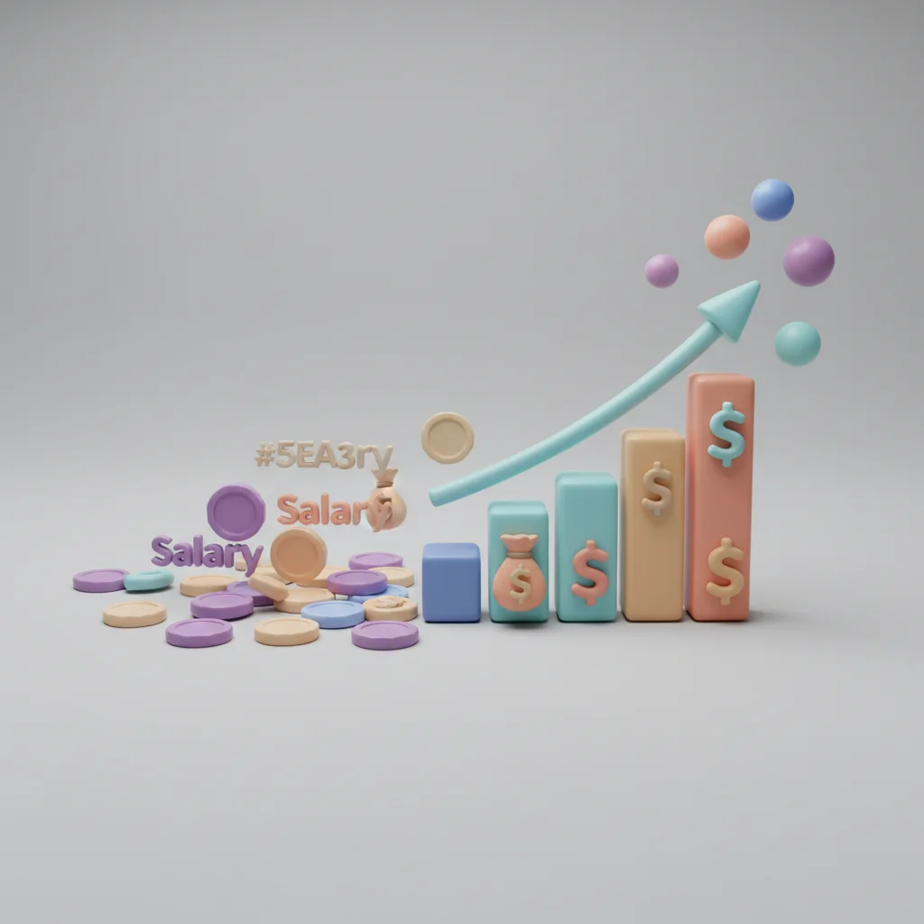 Verspreide munten transformeren naar stijgende grafiek, symboliseert succesvolle salarisonderhandeling strategieën