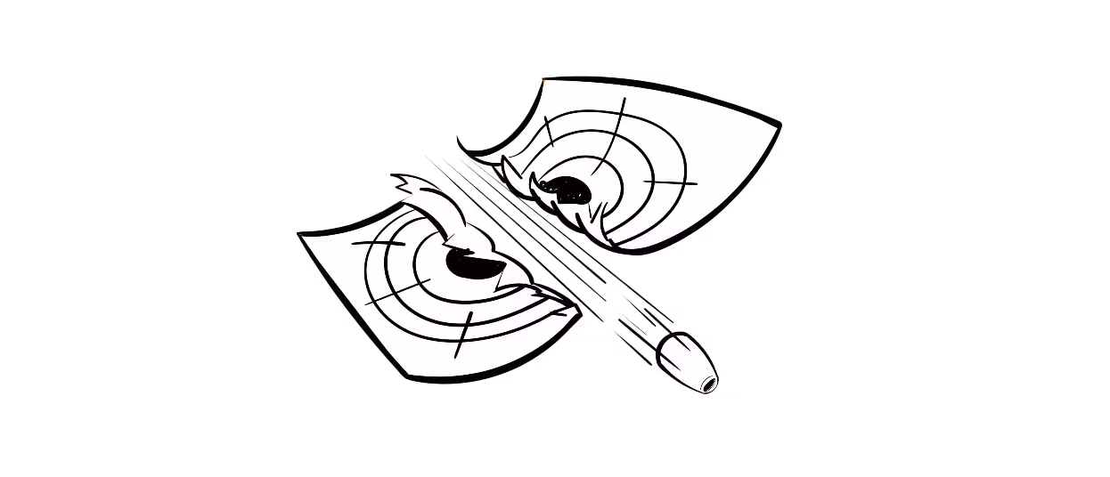 Decorative illustration with a swirling line, a notebook with doodles, a wall of sticky notes, and a paper airplane icon.