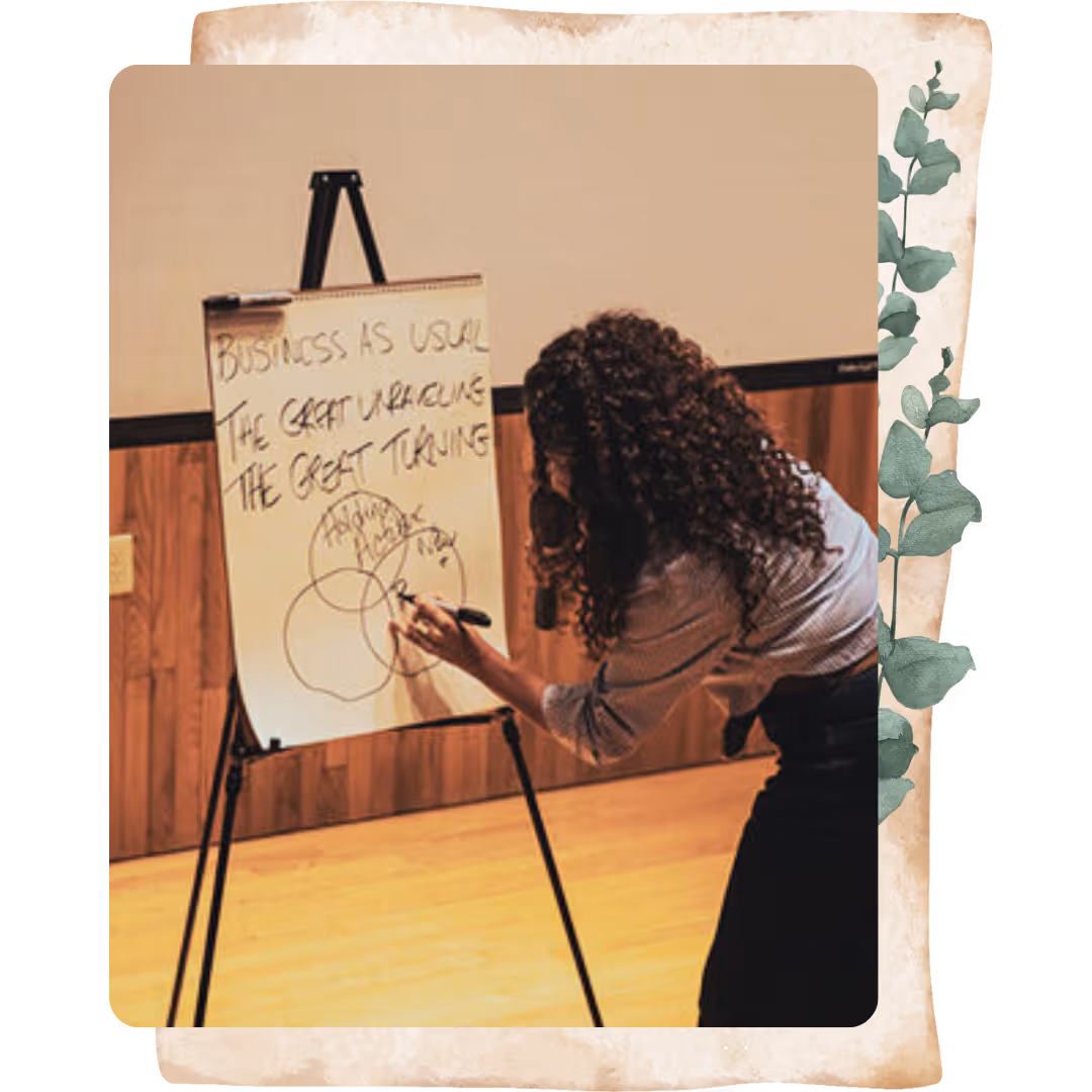 a photo of Lydia Violet giving a lecture